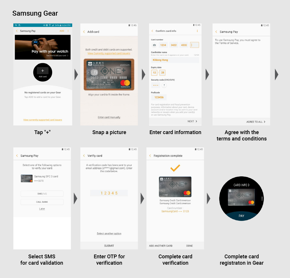 Add Your Credit Cards with Samsung Gear App